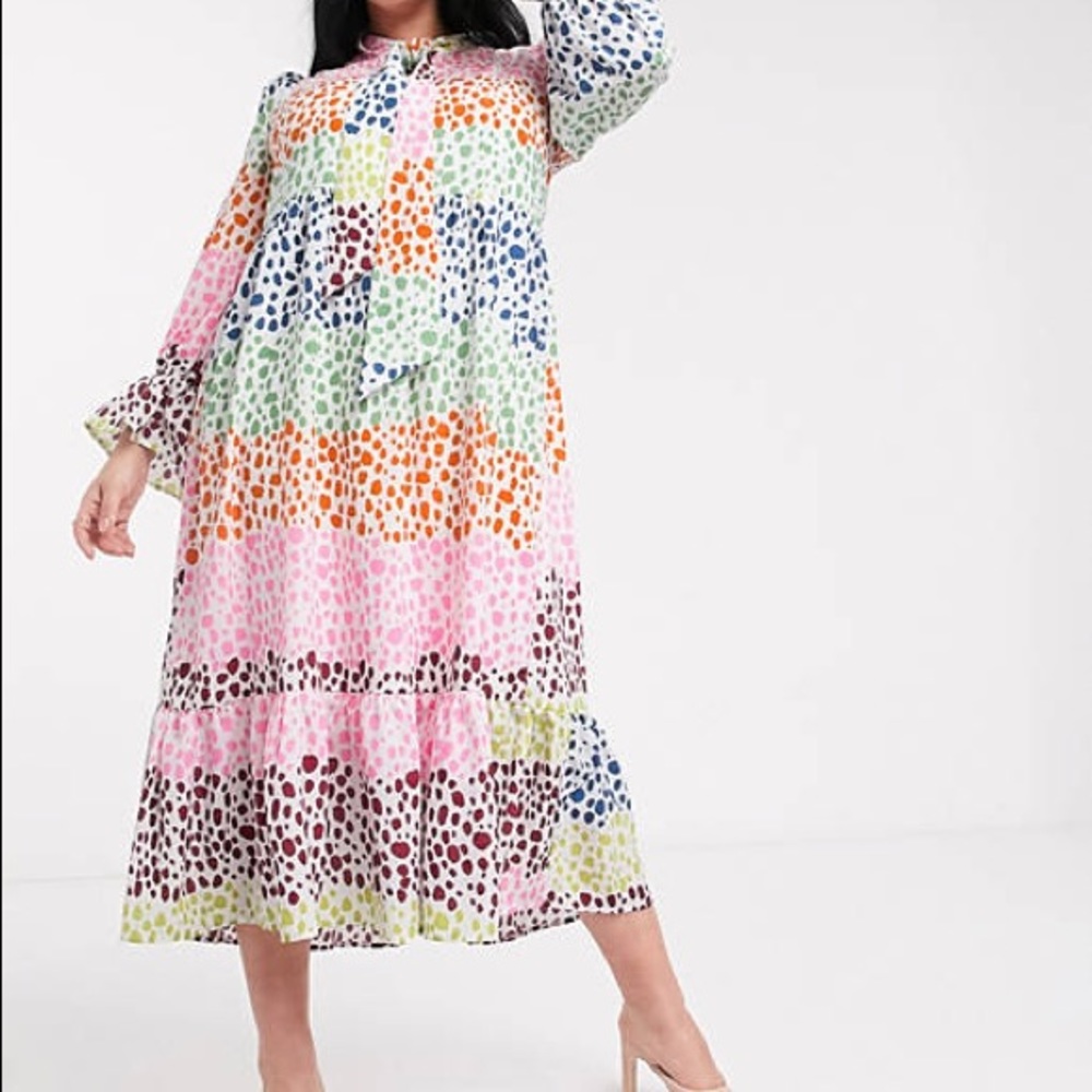 Never Fully Dressed Midi Multi Color Dress Size 16
